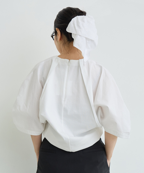 IENA LA BOUCLE（イエナラブークル）の「《追加》《洗濯機洗い可》タイプライターコンビプルオーバー（Tシャツ/カットソー・レディース・ホワイト/ブラック・FREE）」の5枚目の写真