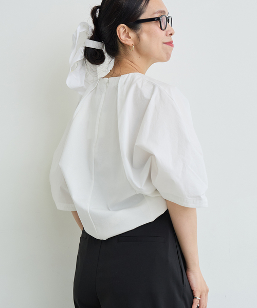 IENA LA BOUCLE（イエナラブークル）の「《追加》《洗濯機洗い可》タイプライターコンビプルオーバー（Tシャツ/カットソー・レディース・ホワイト/ブラック・FREE）」の6枚目の写真