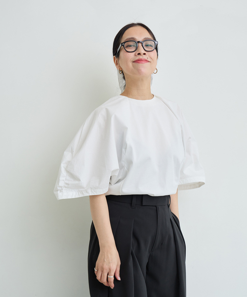 IENA LA BOUCLE（イエナラブークル）の「《追加》《洗濯機洗い可》タイプライターコンビプルオーバー（Tシャツ/カットソー・レディース・ホワイト/ブラック・FREE）」の7枚目の写真