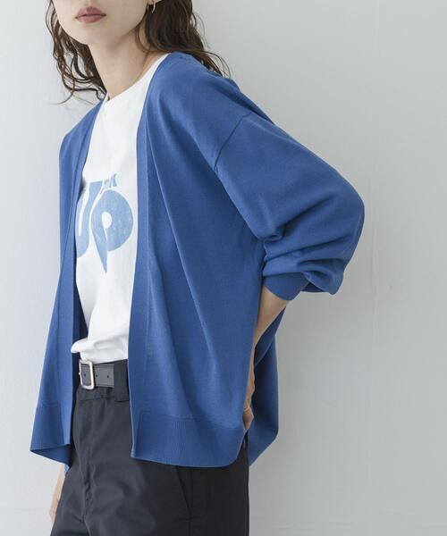 URBAN RESEARCH Sonny Label(アーバンリサーチサニーレーベル)の「『WEB限定』アイスサマーUVカットニットカーディガン(カーディガン/ボレロ・レディース・ブルー/ブラウン/グレー系その他/ブラック・FREE)」の4枚目の写真