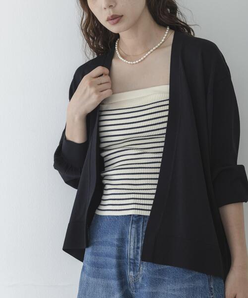 URBAN RESEARCH Sonny Label(アーバンリサーチサニーレーベル)の「『WEB限定』アイスサマーUVカットニットカーディガン(カーディガン/ボレロ・レディース・ブルー/ブラウン/グレー系その他/ブラック・FREE)」の5枚目の写真