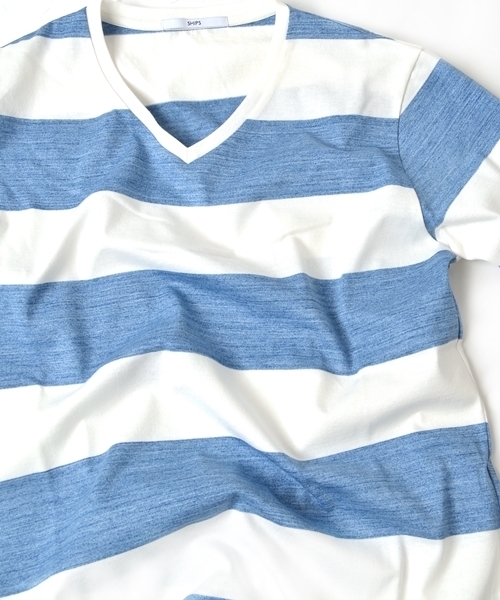 SHIPS（シップス）の「SC: SHIPS（シップス）ワイドボーダー/3ブロックカラー Vネック Tシャツ□一部予約商品（Tシャツ/カットソー・メンズ・グレー/ダークグレー/グリーン/ブルー/ライトブルー/イエロー/ピンク/その他1/ライトグレー・X-LARGE/LARGE/MEDIUM/SMALL）」の16枚目の写真