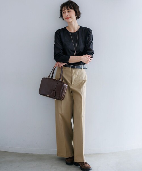 23区 L（ニジュウサンクオオキイサイズ）の「シアー ロングスリーブ Tシャツ（Tシャツ/カットソー・レディース・ホワイト系/ブラック系・44/48/46）」の12枚目の写真
