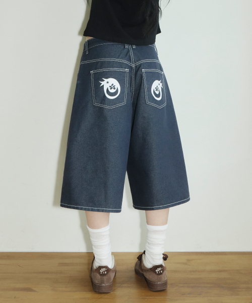 SLEEKGLOW（スリック グロウ）の「ポップアイズデニムバミューダパンツ[インディゴ]（デニムパンツ・レディース・その他・SMALL/MEDIUM）」の2枚目の写真
