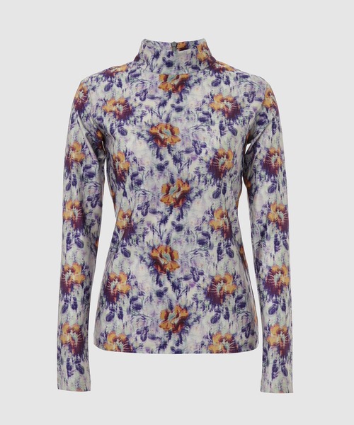 Meryll Rogge(メリル ロッゲ)の「MOCK NECK LONG SLEEVES(Tシャツ/カットソー・レディース・パープル・36/38)」の1枚目の写真