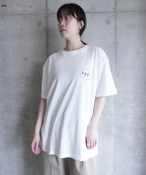 AKISHIKA design(アキシカデザイン)の「P.U.G's LIFE T-SHIRTS(Tシャツ/カットソー・メンズ・White・M/XL/L)」の3枚目の写真
