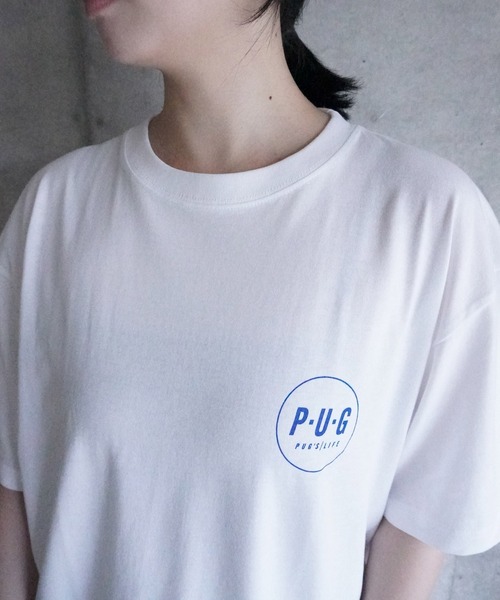AKISHIKA design(アキシカデザイン)の「P.U.G's LIFE T-SHIRTS(Tシャツ/カットソー・メンズ・White・M/XL/L)」の5枚目の写真