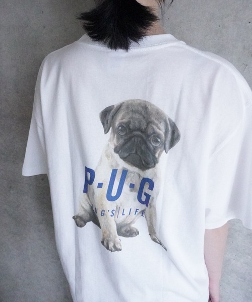 AKISHIKA design(アキシカデザイン)の「P.U.G's LIFE T-SHIRTS(Tシャツ/カットソー・メンズ・White・M/XL/L)」の10枚目の写真