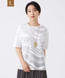 【L】【接触冷感・マシンウォッシャブル】ウェーブホエールカットソー