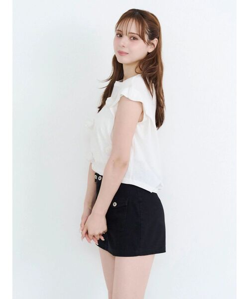 CALNAMUR(カルナムール)の「ツイルミニスカパン(スカート・レディース・ブラック/アイボリー・SMALL/MEDIUM)」の5枚目の写真