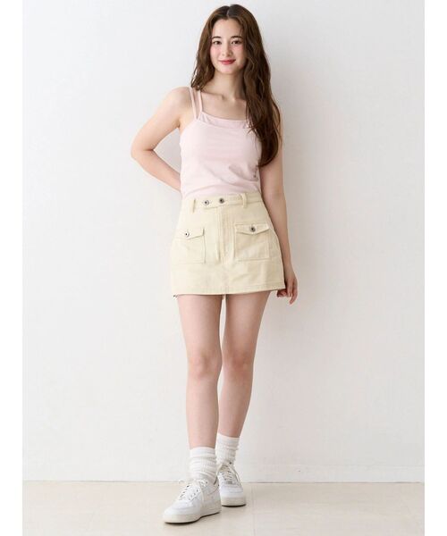 CALNAMUR(カルナムール)の「ツイルミニスカパン(スカート・レディース・ブラック/アイボリー・SMALL/MEDIUM)」の12枚目の写真