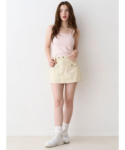 CALNAMUR(カルナムール)の「ツイルミニスカパン(スカート・レディース・ブラック/アイボリー・SMALL/MEDIUM)」の13枚目の写真