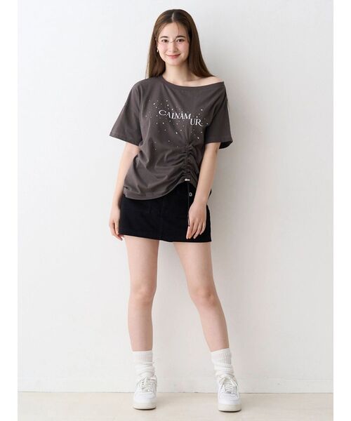 CALNAMUR(カルナムール)の「ツイルミニスカパン(スカート・レディース・ブラック/アイボリー・SMALL/MEDIUM)」の20枚目の写真