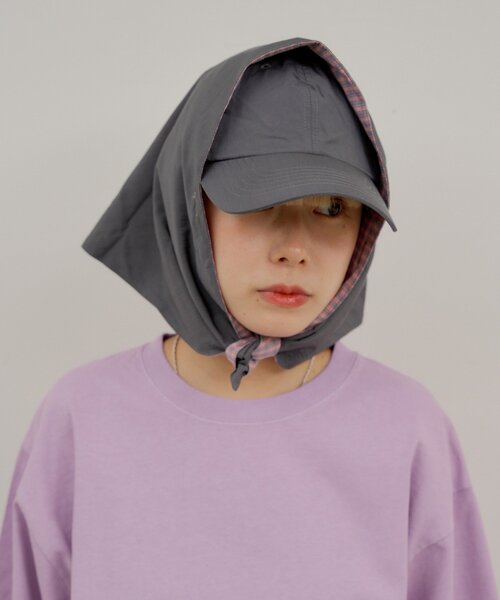 WHIMSIC(ウィムジック)の「【UNISEX】6パネル ウィズ スカーフ(ハット・レディース・ベージュ/ネイビー/チャコールグレー・FREE)」の10枚目の写真