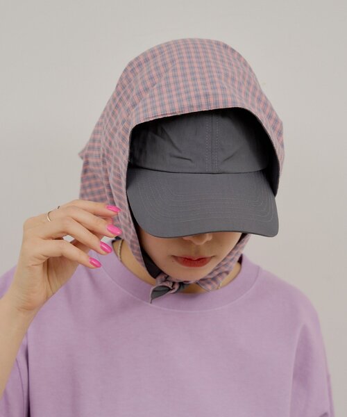 WHIMSIC(ウィムジック)の「【UNISEX】6パネル ウィズ スカーフ(ハット・レディース・ベージュ/ネイビー/チャコールグレー・FREE)」の11枚目の写真