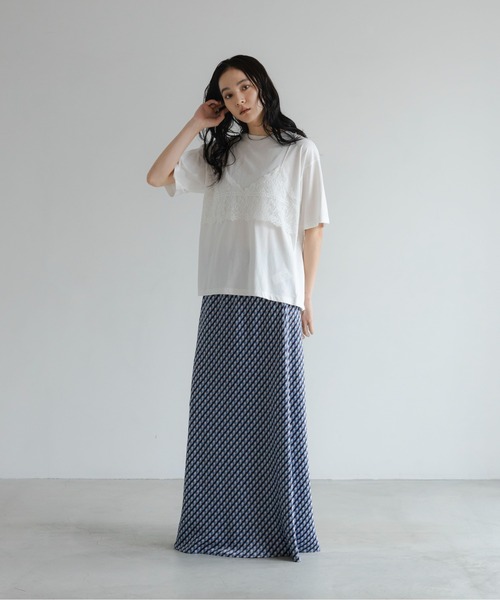 LOWRYS FARM(ローリーズファーム)の「レースドッキングTEE 1043045(Tシャツ/カットソー・レディース・チャコールグレー/オフホワイト/ブラック・FREE)」の13枚目の写真