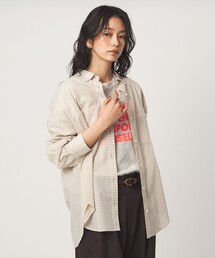 ［size SHORTあり］シアー チェック シャツ