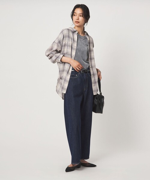 green label relaxing（グリーンレーベルリラクシング）の「［size SHORTあり］シアー チェック シャツ（シャツ/ブラウス・レディース・ブラウン/ベージュ/グレー/ブラック・FREE/SHORT）」の11枚目の写真