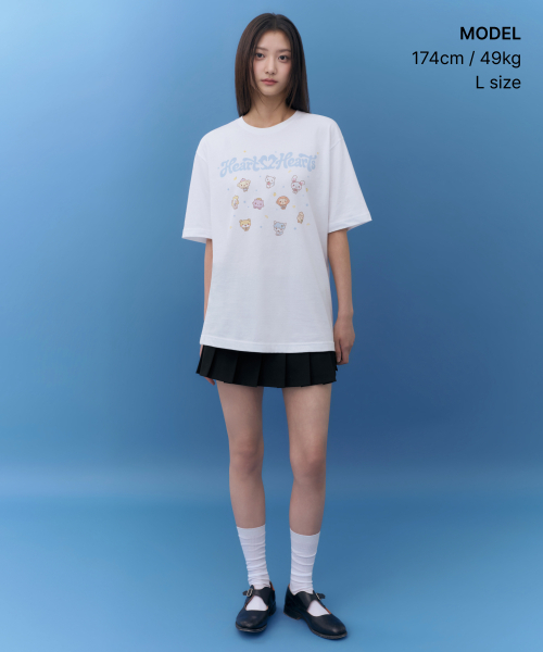 MUSINSA STANDARD（ムシンサスタンダード）の「[ハーツツーハーツコラボ] Hearts2Hearts Tシャツ [ホワイト]（Tシャツ/カットソー・レディース・その他・LARGE）」の6枚目の写真