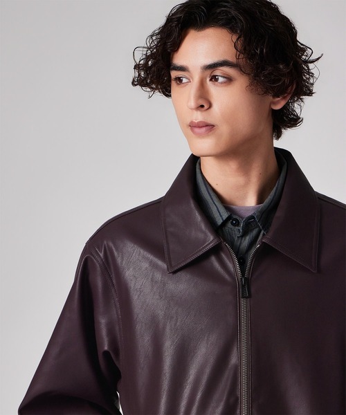 PS Paul Smith（ピーエスポールスミス）の「シンセティックレザー ジップアップブルゾン / 262717 EXSB06（ブルゾン・メンズ・ブラウン/ブラック・LARGE/MEDIUM）」の5枚目の写真