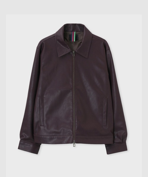 PS Paul Smith（ピーエスポールスミス）の「シンセティックレザー ジップアップブルゾン / 262717 EXSB06（ブルゾン・メンズ・ブラウン/ブラック・LARGE/MEDIUM）」の6枚目の写真