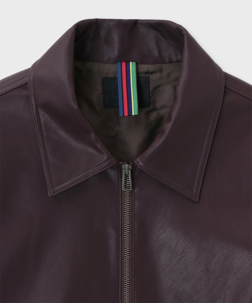 PS Paul Smith（ピーエスポールスミス）の「シンセティックレザー ジップアップブルゾン / 262717 EXSB06（ブルゾン・メンズ・ブラウン/ブラック・LARGE/MEDIUM）」の7枚目の写真