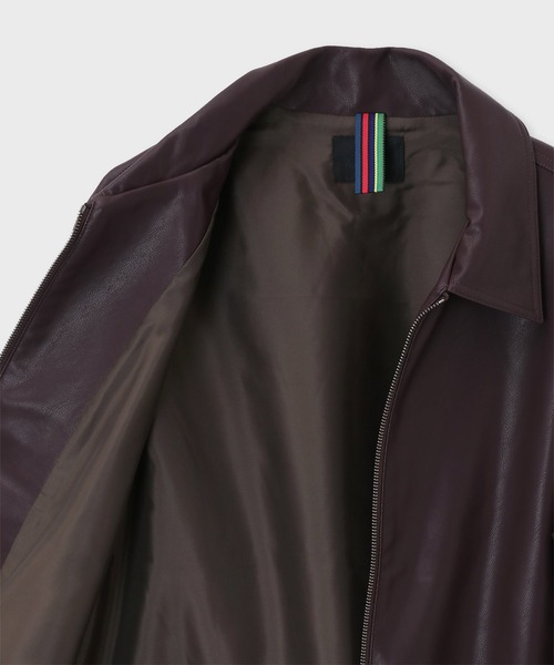 PS Paul Smith（ピーエスポールスミス）の「シンセティックレザー ジップアップブルゾン / 262717 EXSB06（ブルゾン・メンズ・ブラウン/ブラック・LARGE/MEDIUM）」の9枚目の写真