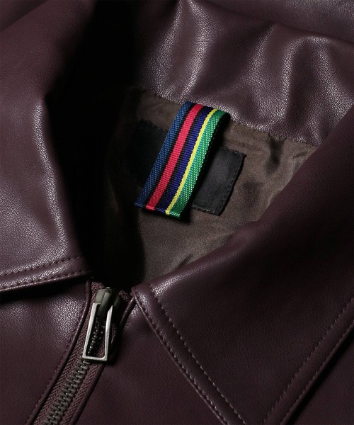 PS Paul Smith（ピーエスポールスミス）の「シンセティックレザー ジップアップブルゾン / 262717 EXSB06（ブルゾン・メンズ・ブラウン/ブラック・LARGE/MEDIUM）」の10枚目の写真