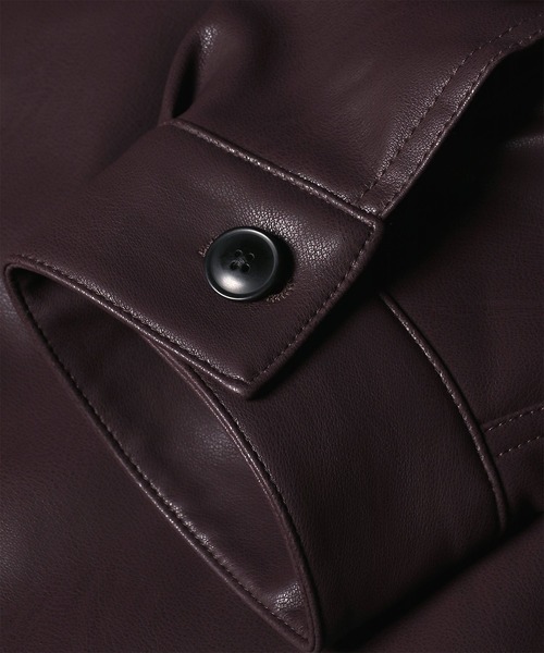 PS Paul Smith（ピーエスポールスミス）の「シンセティックレザー ジップアップブルゾン / 262717 EXSB06（ブルゾン・メンズ・ブラウン/ブラック・LARGE/MEDIUM）」の12枚目の写真