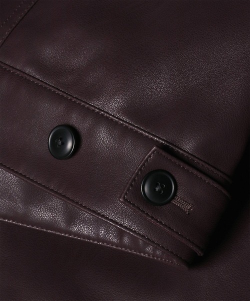 PS Paul Smith（ピーエスポールスミス）の「シンセティックレザー ジップアップブルゾン / 262717 EXSB06（ブルゾン・メンズ・ブラウン/ブラック・LARGE/MEDIUM）」の13枚目の写真