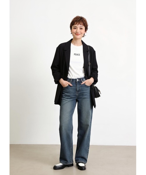 Sew loop(ソーループ)の「リネンライク長袖シャツジャケット(テーラードジャケット・レディース・ブラック/ダークベージュ/アッシュグレー・FREE)」の13枚目の写真