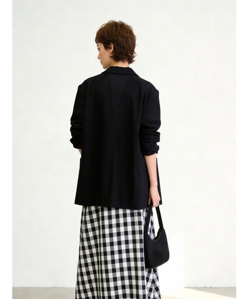 Sew loop(ソーループ)の「リネンライク長袖シャツジャケット(テーラードジャケット・レディース・ブラック/ダークベージュ/アッシュグレー・FREE)」の16枚目の写真