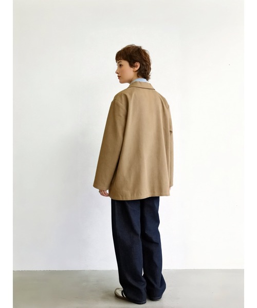 Sew loop(ソーループ)の「リネンライク長袖シャツジャケット(テーラードジャケット・レディース・ブラック/ダークベージュ/アッシュグレー・FREE)」の21枚目の写真