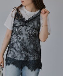 レース キャミ レイヤード Tシャツ