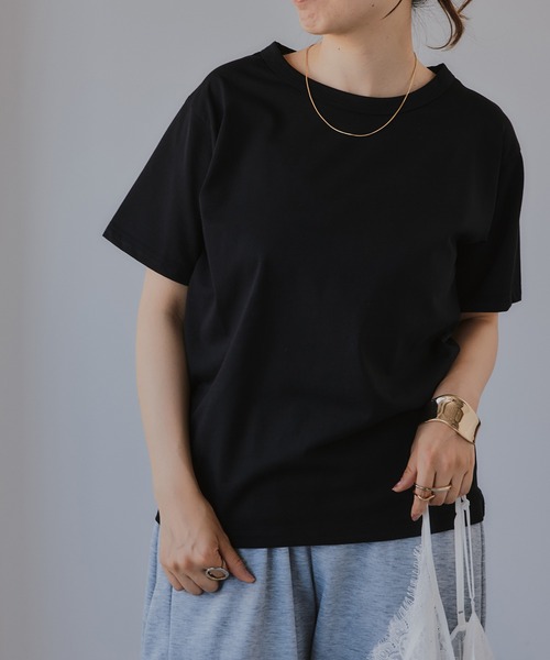 210nouve(トゥージュヌーブ)の「レース キャミ レイヤード Tシャツ(Tシャツ/カットソー・レディース・ブラック/ホワイト・FREE)」の17枚目の写真