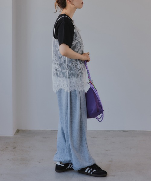 210nouve(トゥージュヌーブ)の「レース キャミ レイヤード Tシャツ(Tシャツ/カットソー・レディース・ブラック/ホワイト・FREE)」の19枚目の写真