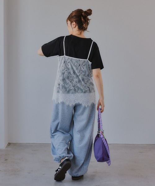 210nouve(トゥージュヌーブ)の「レース キャミ レイヤード Tシャツ(Tシャツ/カットソー・レディース・ブラック/ホワイト・FREE)」の20枚目の写真