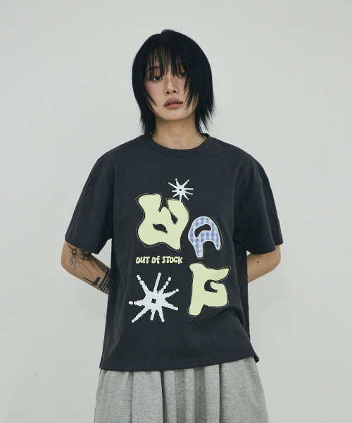 SCALLYWAG（スカリーワグ）の「[リュジョンラン × スケリーワック] WAGアップリケクロップTシャツ[チャコール]（Tシャツ/カットソー・レディース・その他・MEDIUM/LARGE/SMALL）」の9枚目の写真