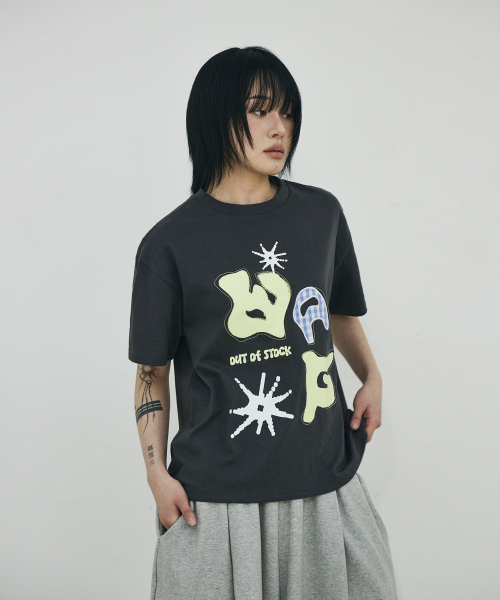 SCALLYWAG（スカリーワグ）の「[リュジョンラン × スケリーワック] WAGアップリケクロップTシャツ[チャコール]（Tシャツ/カットソー・レディース・その他・MEDIUM/LARGE/SMALL）」の8枚目の写真