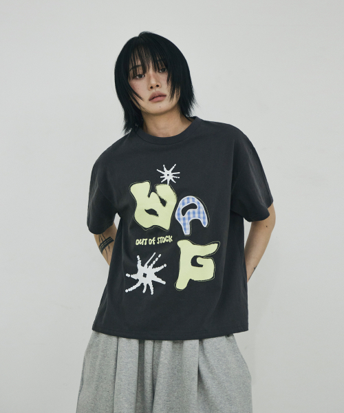 SCALLYWAG（スカリーワグ）の「[リュジョンラン × スケリーワック] WAGアップリケクロップTシャツ[チャコール]（Tシャツ/カットソー・レディース・その他・MEDIUM/LARGE/SMALL）」の7枚目の写真
