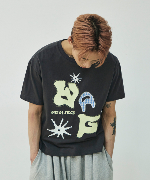 SCALLYWAG（スカリーワグ）の「[リュジョンラン × スケリーワック] WAGアップリケクロップTシャツ[チャコール]（Tシャツ/カットソー・レディース・その他・MEDIUM/LARGE/SMALL）」の5枚目の写真