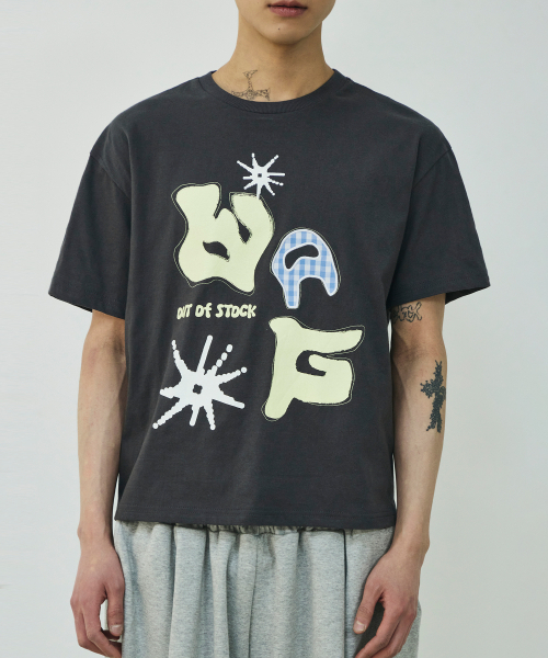 SCALLYWAG（スカリーワグ）の「[リュジョンラン × スケリーワック] WAGアップリケクロップTシャツ[チャコール]（Tシャツ/カットソー・レディース・その他・MEDIUM/LARGE/SMALL）」の3枚目の写真