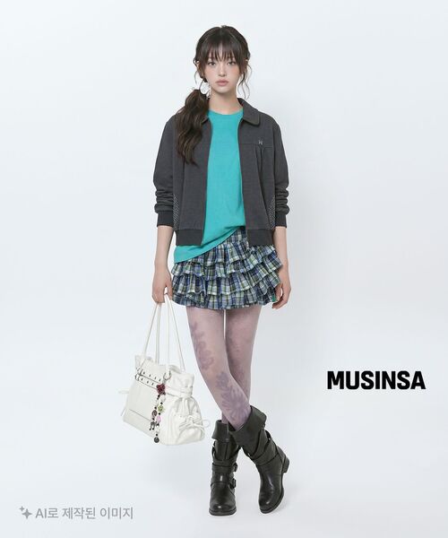 MIRECO(ミレコ)の「MINI CHECK SWEAT JK CHARCOAL(その他アウター・レディース・その他・FREE)」の6枚目の写真