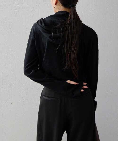UNFORM（アンフォーム）の「【2026AW Debut】【UNFORM】カシミヤ混フーディボウタイニット（ニット/セーター・レディース・ブラック/チャコールグレー/ブラウン・FREE）」の19枚目の写真