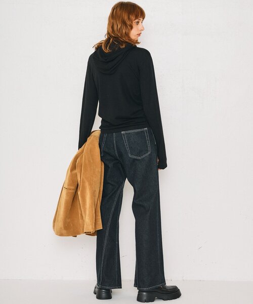 UNFORM(アンフォーム)の「【2026AW Debut】【UNFORM】カシミヤ混フーディボウタイニット(ニット/セーター・レディース・ブラック/チャコールグレー/ブラウン・FREE)」の10枚目の写真