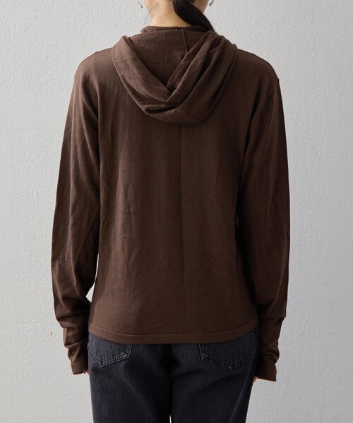 UNFORM（アンフォーム）の「【2026AW Debut】【UNFORM】カシミヤ混フーディボウタイニット（ニット/セーター・レディース・ブラック/チャコールグレー/ブラウン・FREE）」の7枚目の写真