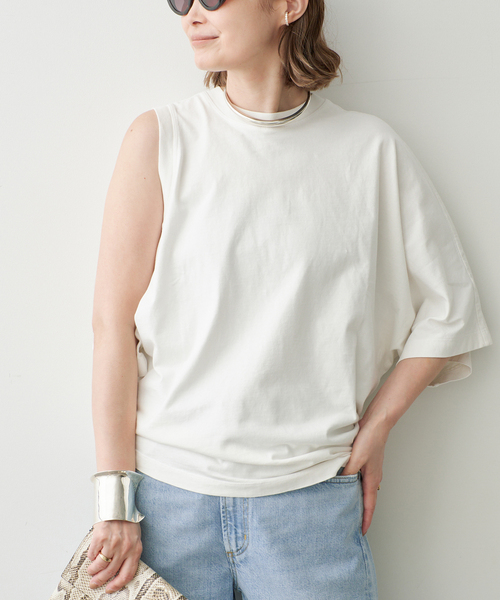 Deuxieme Classe(ドゥーズィエムクラス)の「【AGOLDE / エーゴールドイー】 SHOULDER CUT OUT TEE(Tシャツ/カットソー・レディース・ホワイト・FREE)」の1枚目の写真