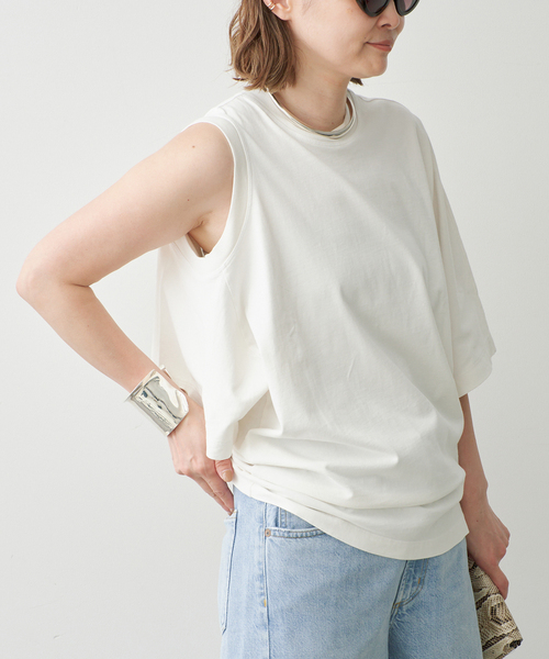 Deuxieme Classe(ドゥーズィエムクラス)の「【AGOLDE / エーゴールドイー】 SHOULDER CUT OUT TEE(Tシャツ/カットソー・レディース・ホワイト・FREE)」の2枚目の写真