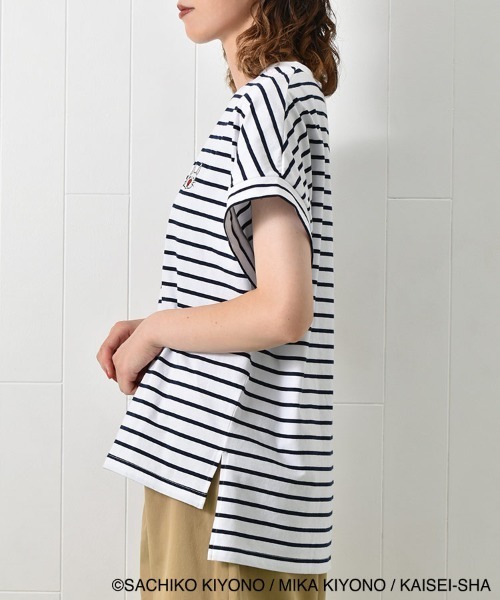 Bleu Bleuet(ブルーブルーエ)の「ノンタンボーダー刺繍Tシャツ(Tシャツ/カットソー・レディース・ネイビー/サーモンピンク・FREE)」の12枚目の写真