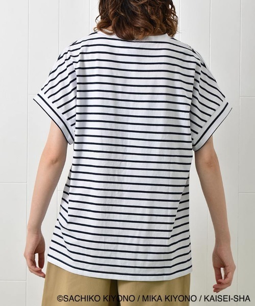 Bleu Bleuet(ブルーブルーエ)の「ノンタンボーダー刺繍Tシャツ(Tシャツ/カットソー・レディース・ネイビー/サーモンピンク・FREE)」の13枚目の写真
